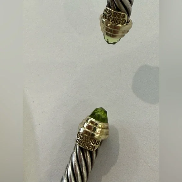 David Yurman Cable Bracelet with Peridot & 14k Yellow Gold, 5mm - Picture 3 of 8